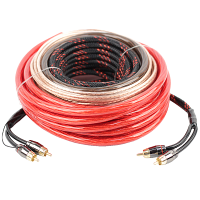 Two-channel amplifier cable set
