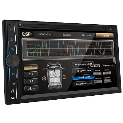Multimedia receiver with FM / AM / USB / Bluetooth, built-in sound processor (DSP)